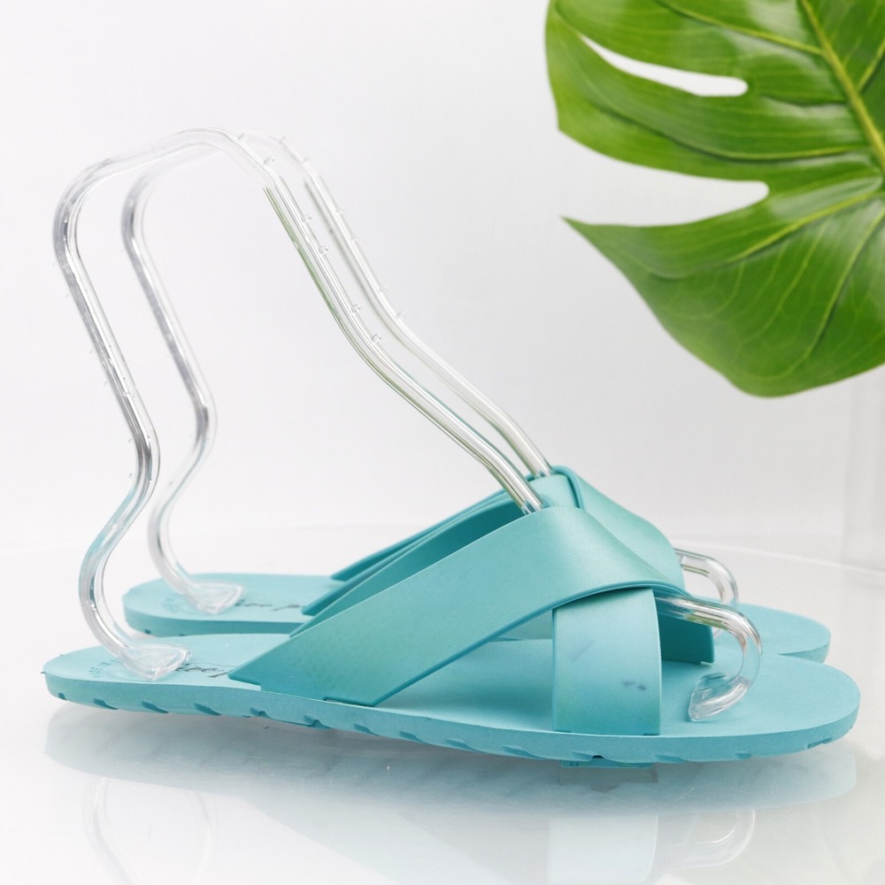 Free People Shoe Womens Palm Beach Sandals Size 11 Blue Slide Flat Comfort